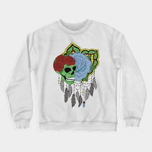 Lime green skull dream catcher Crewneck Sweatshirt